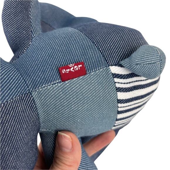 Levi's x Target Limited Edition Patchwork Plush Teddy Bear Denim Blue & White - Picture 7 of 10